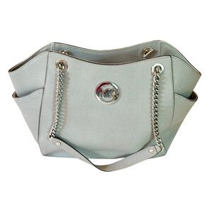 Michael Kors Gray Shoulder Bag with Silver Chain Straps